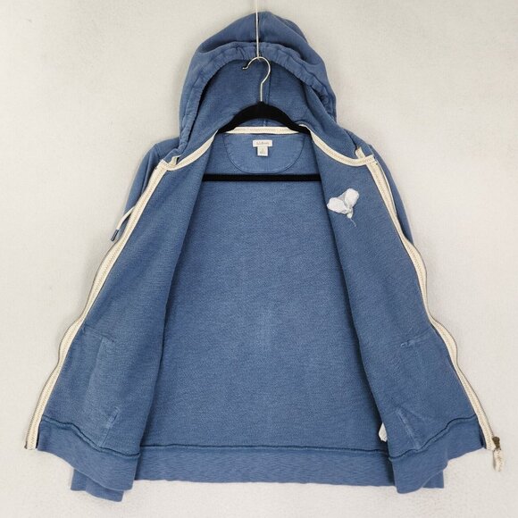 LL Bean Jacket Womens Medium Blue Full Zip Pickleball Hoodie Organic Cotton - Picture 7 of 12